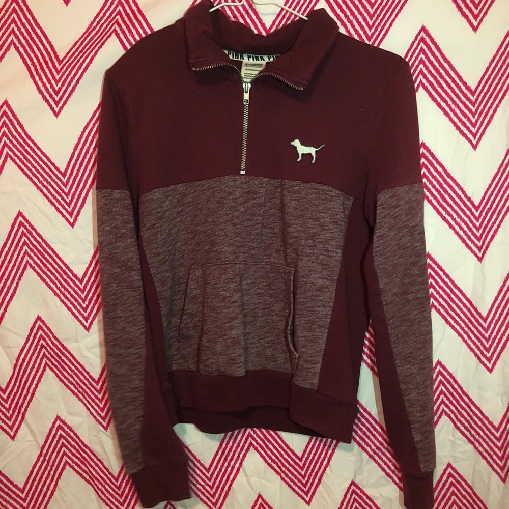 Burgundy pink zip hoodie